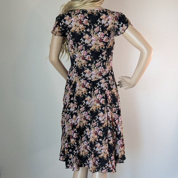 Denim and Supply Ralph Lauren Dress Size 6 Floral Flutter Sleeve Hi-Low hem - Picture 3 of 16